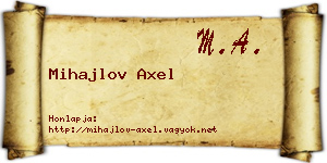 Mihajlov Axel névjegykártya