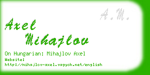 axel mihajlov business card